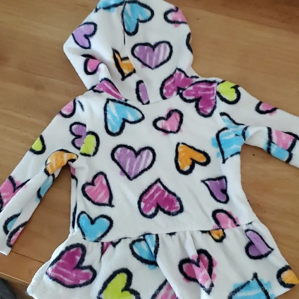 The Children's Place Baby Girl Heart Fleece Hoodie Size 6-9 Months